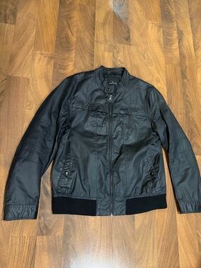 Marc Anthony Black Men's Medium Bomber Jacket with Ribbed Hem